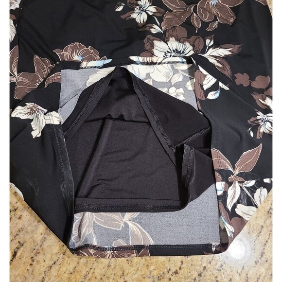 White House Black Market Sz L Dress Black Floral Sheath Embellished Romantic - Picture 6 of 16